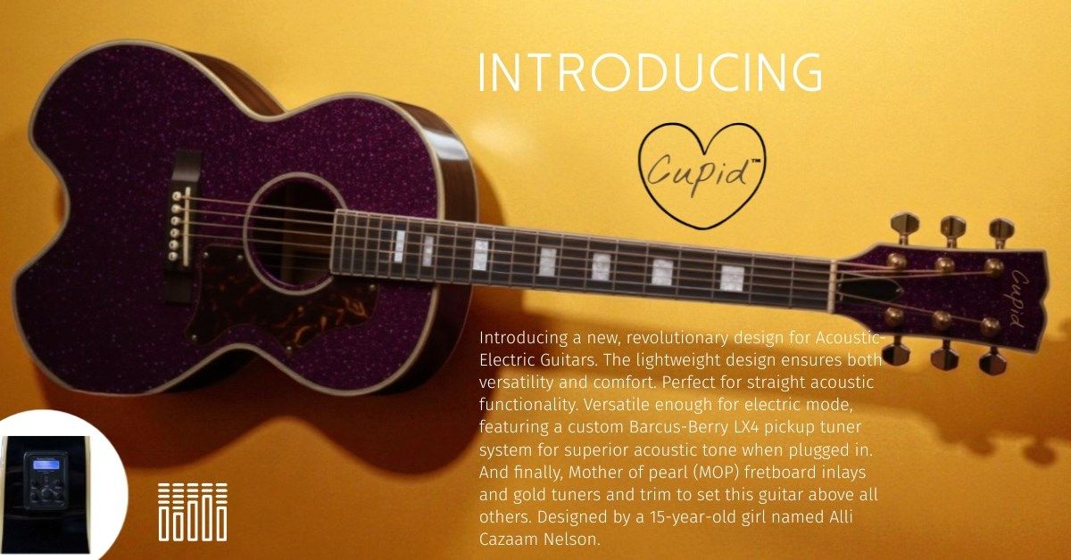 Cupid Guitars Announces Launch of Original Acoustic-Electric Guitar Designed by 15-Year-Old Girl